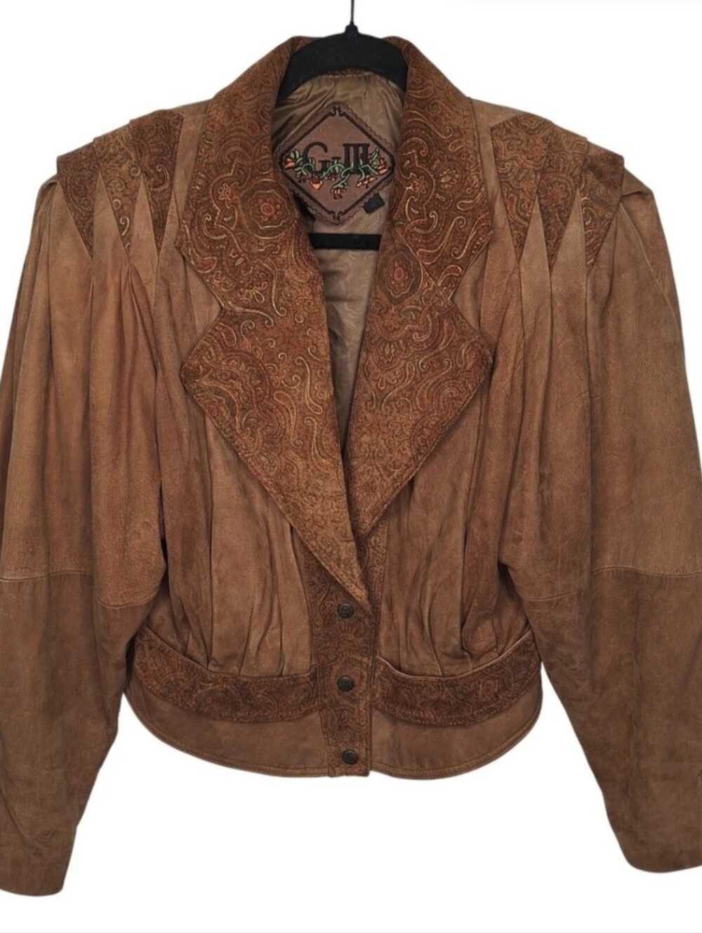 G-III Vintage Brown Leather Western Jacket Size M NWT